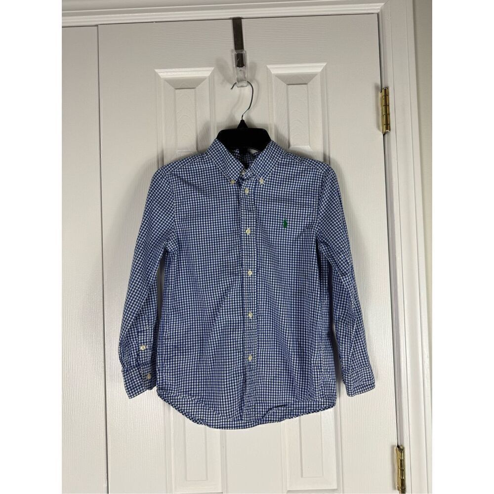 Ralph Lauren Boys Gingham Button Down Shirt 7